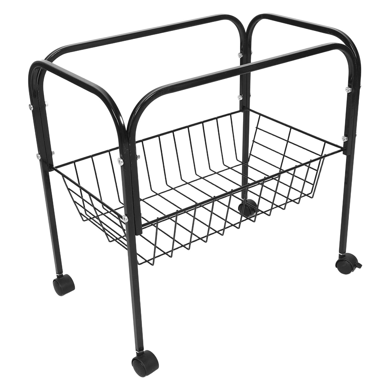 Soporte para Jaula de Pájaros con Ruedas Negro de 45 Cm, Estante de Almacenamiento Rodante para Jaulas de Conejillos de Indias, Periquitos y Loros, Soporte Móvil para Uso