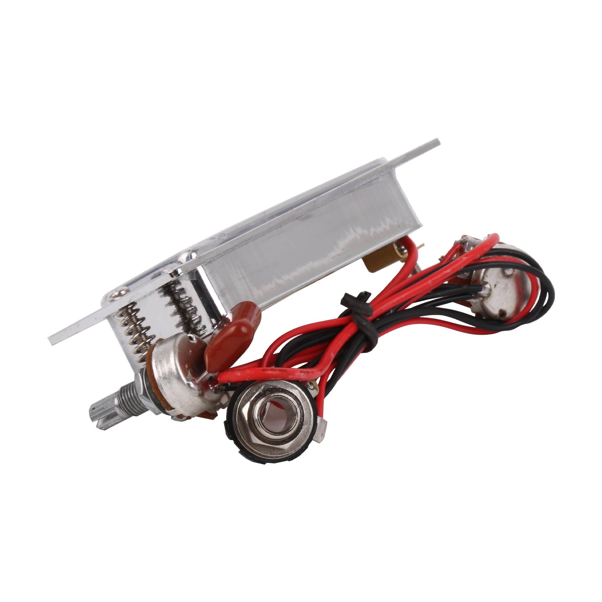 Yibuy Pickup per chitarra elettrica tipo chiuso per punk hard rock con presa da 6,35 mm, argento