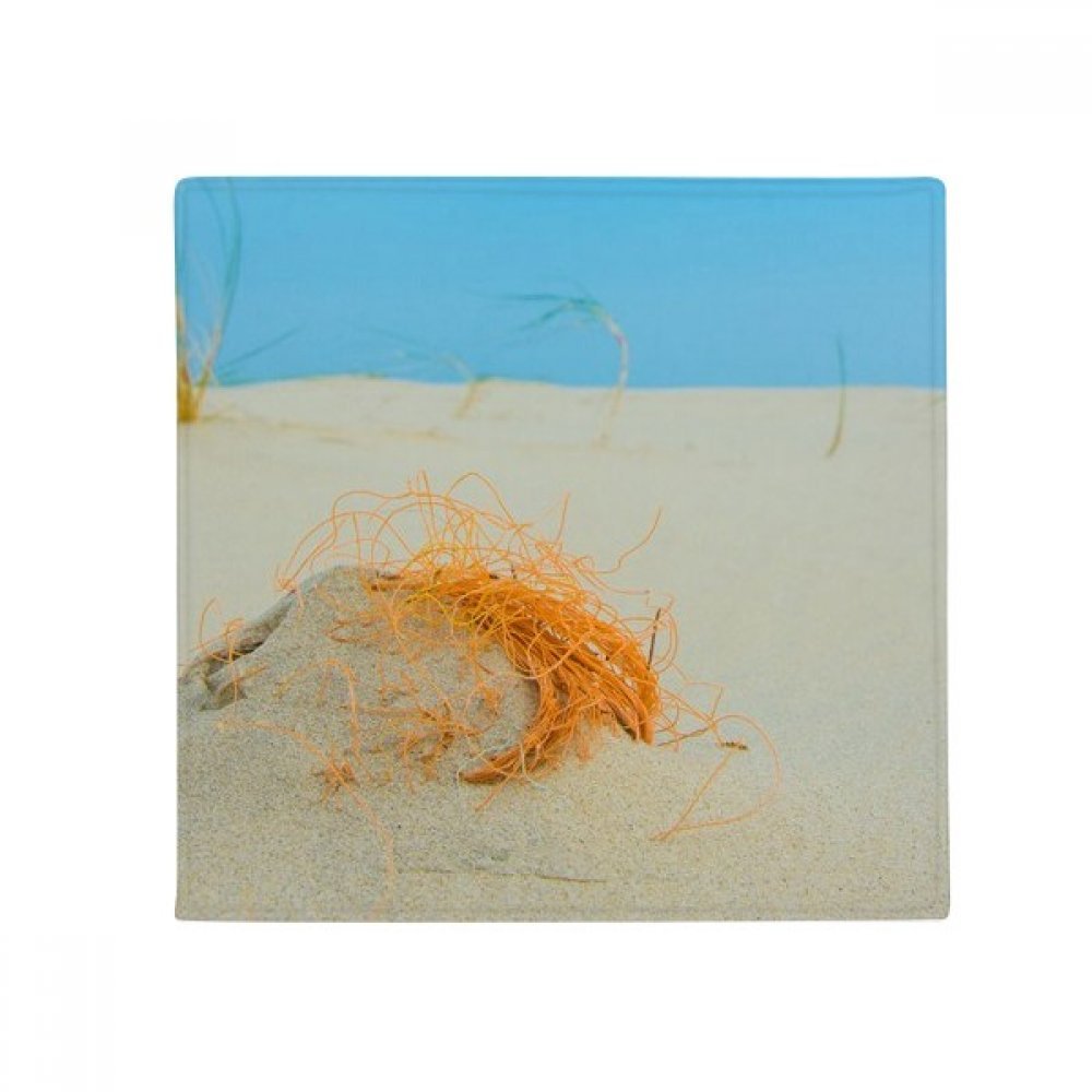 Tapis antidérapant cuisine et salle de bain étanche motif plage orange 50cm