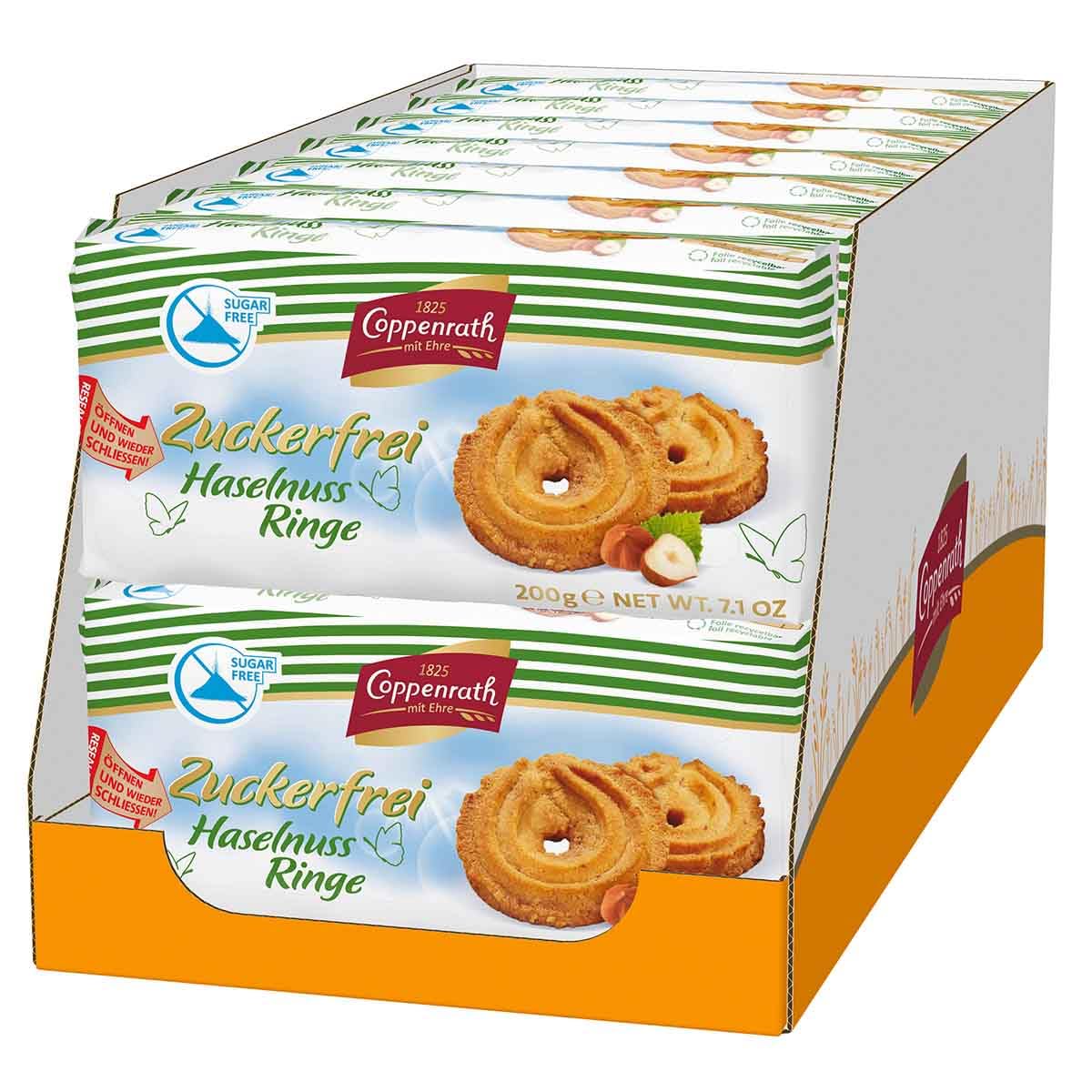 Coppenrath zuckerfrei Haselnuss Ringe (14 x 200 g)
