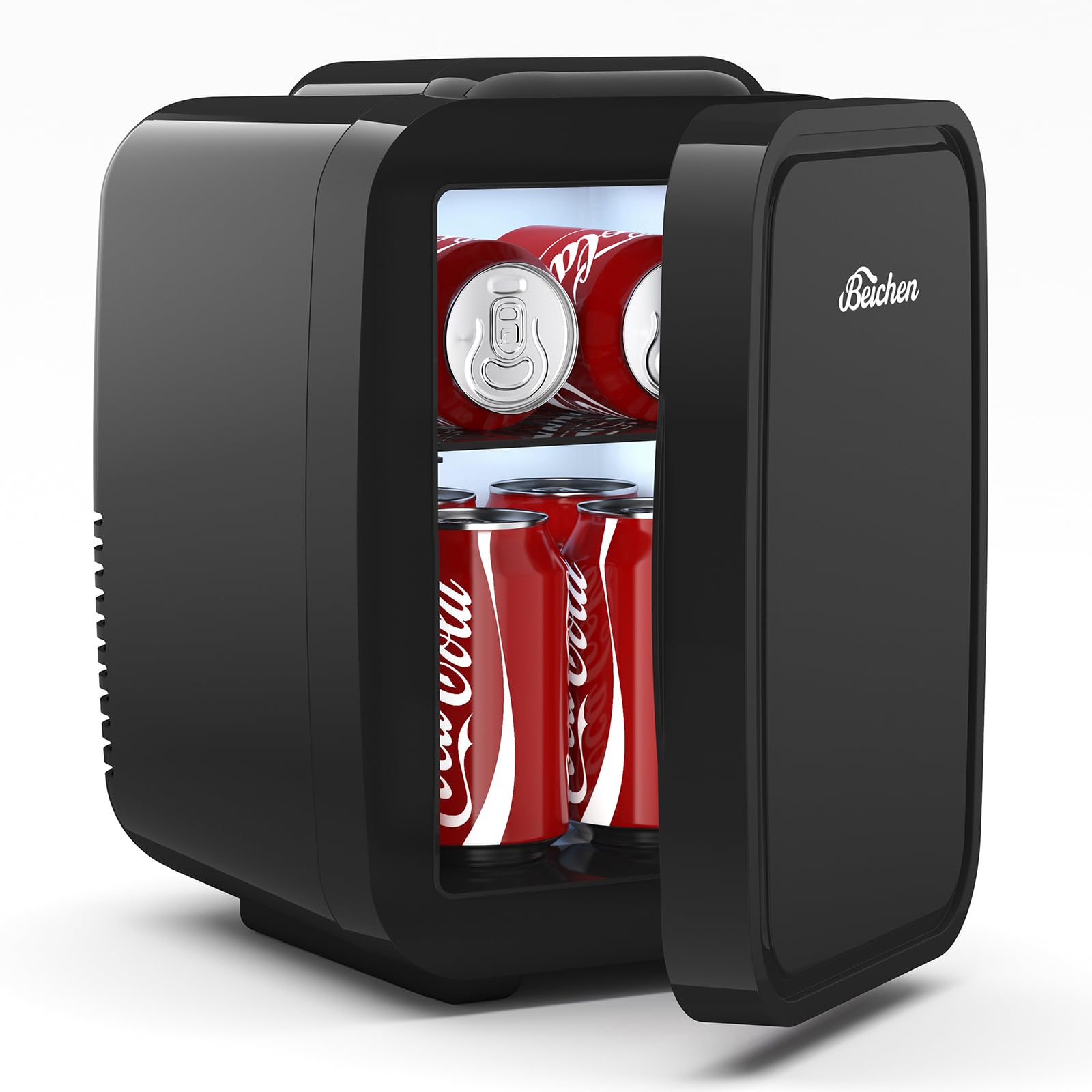 BEICHEN Mini Fridge, 4 Liter/6 Can Portable Refrigerator for Bedroom Office Dorm Car– Fast Cooling, Low Noise, 100-125V AC/5-12V USB Small Compact Refrigerator for Skincare, Food, Drinks(Black) - compact refrigerators | Mubboo