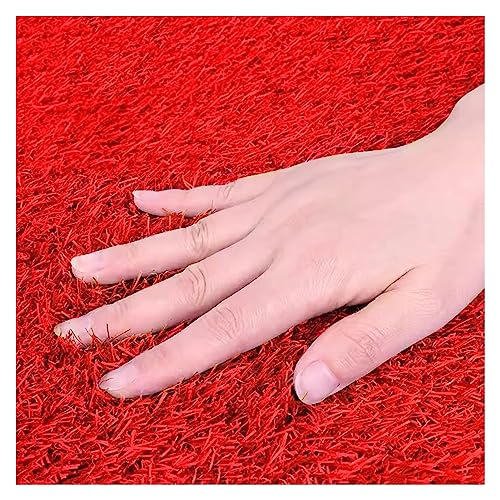 LXXW Gazon Synthétique Gazon artificiel rouge, gazon synthétique de simulation de pelouse, tapis d'herbe épais de conception de vue, épaisseur de 0,78...