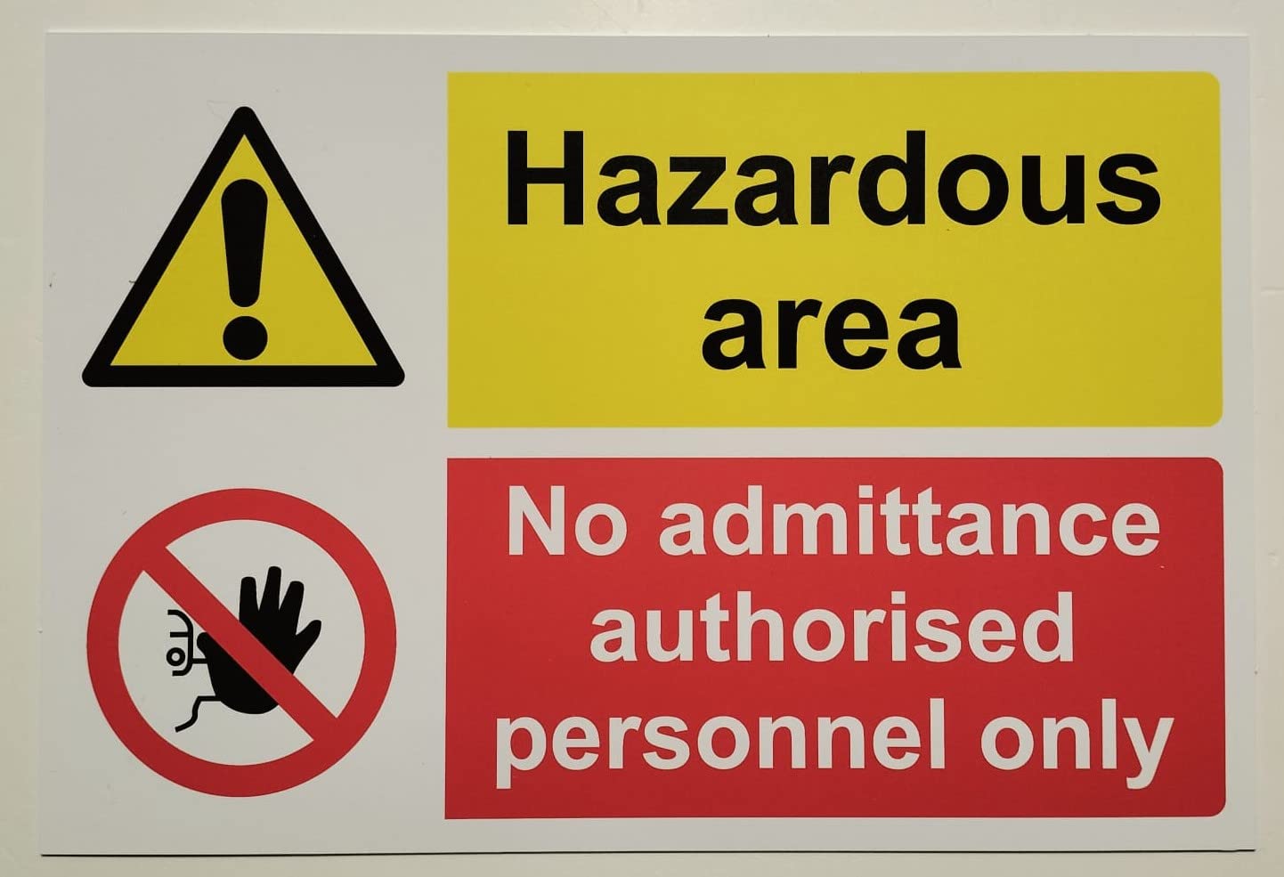 Kpcm Display Ltd Hazardous Area No Admittance Authorised Personnel Only Safety Sign - 1Mm Plastic Sign (200Mm X 150Mm)