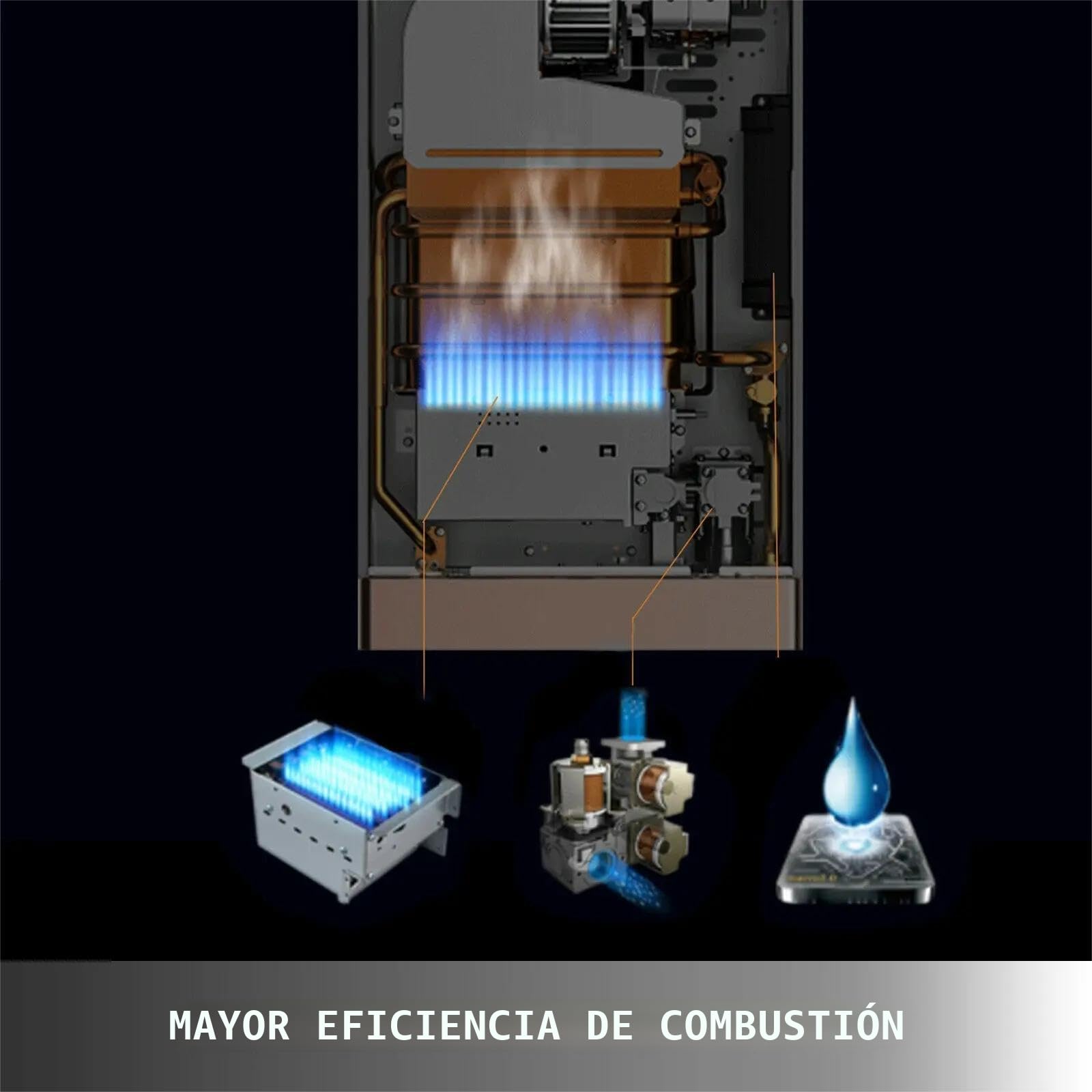 Calentador de agua de gas propano GPL 6L/8L, modo invierno-verano, calentador instantáneo sin depósito 16kw, kit ducha, quemador camping-RV-casa (6L)