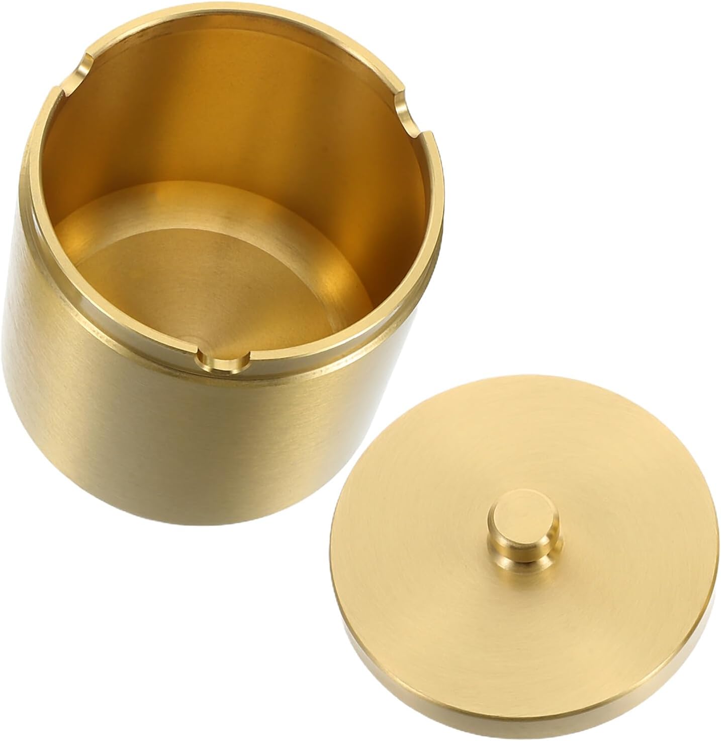 PRETYZOOM Portable Brass Car Ashtray with Lid Windproof Ash Tray Metal Holder for Automotive Interior Stylish Multi-functional Tabletop Smell-resistant Accessory for Office and Vehicle Use