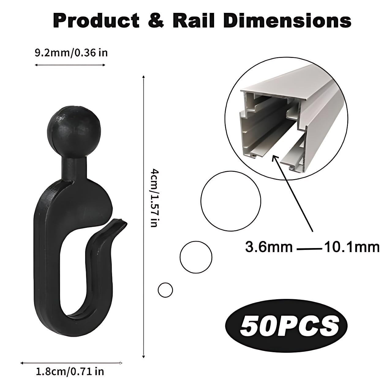 Ganci Per Tende Gazebo - Confezione Da 10 Ganci Ad Anello Scorrevole Per Reti E Tende - Foto 8