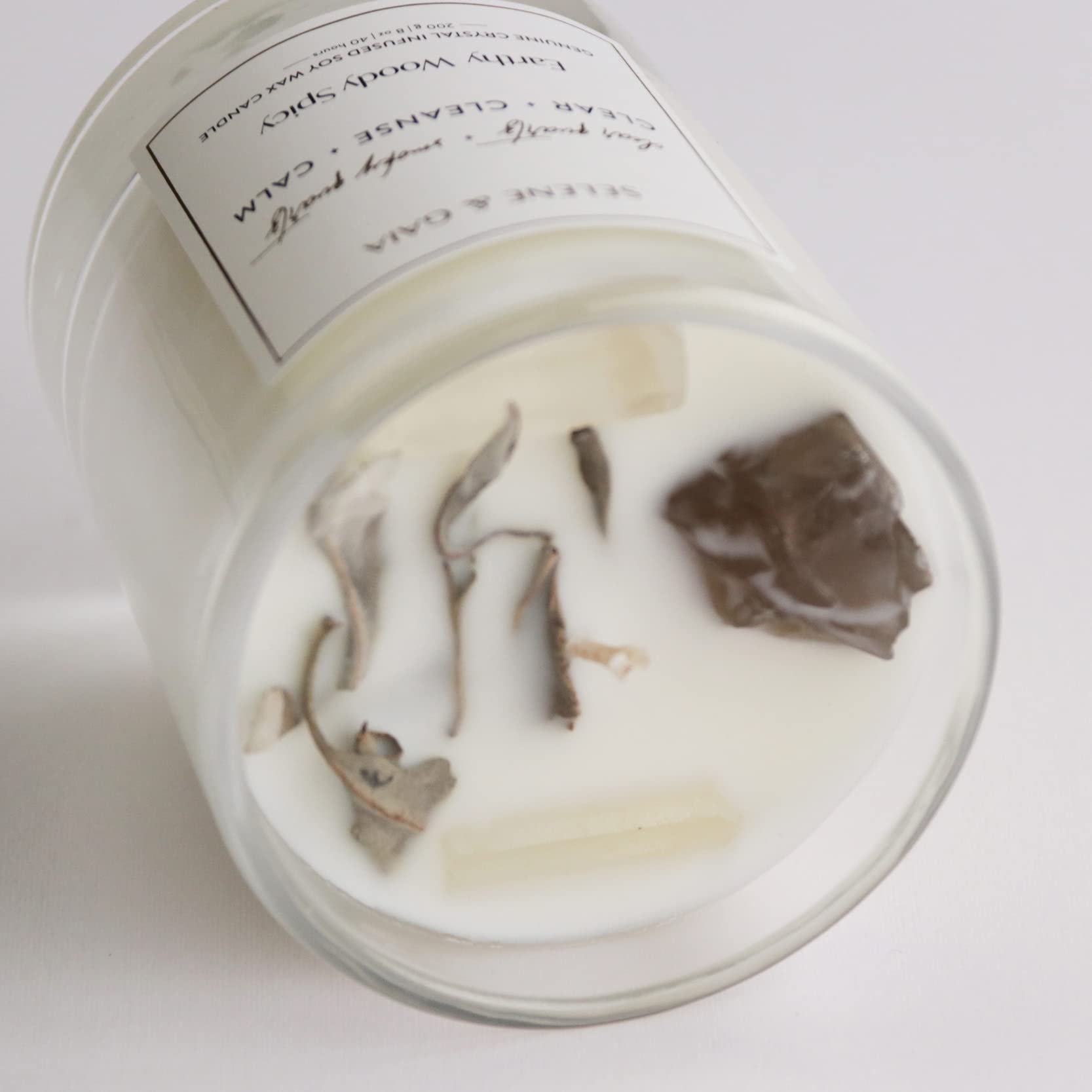 Amazon.com: Sage Cleansing Candles with Crystals - Quartz Candles