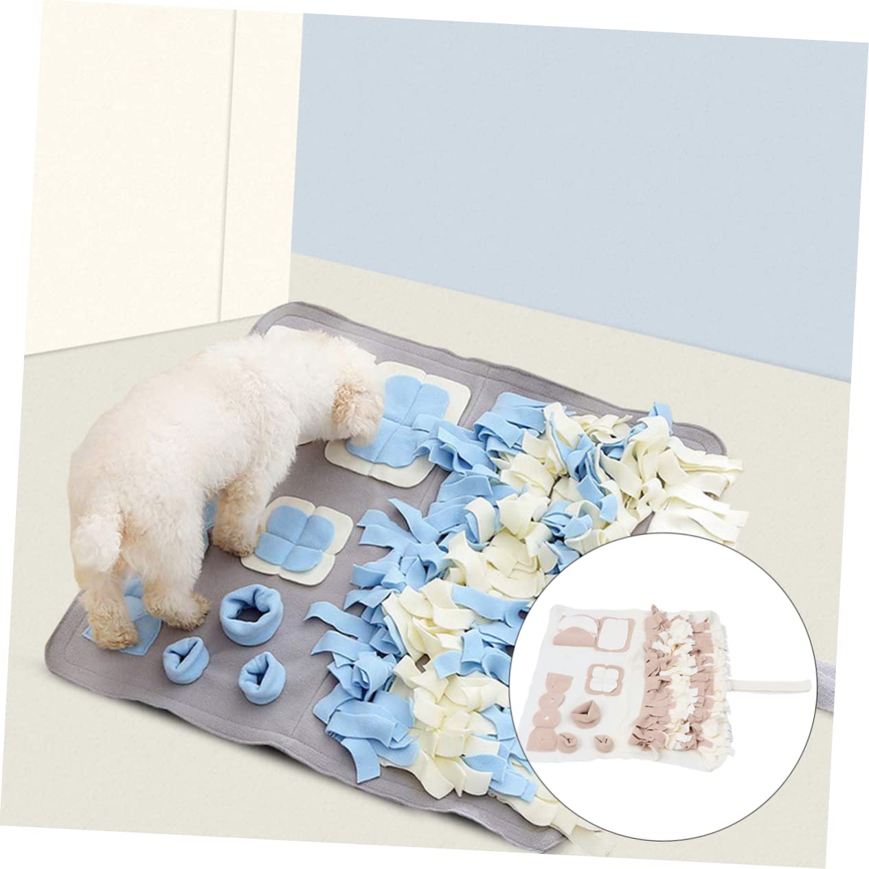 Kisangel Tapis de Fouille pour Chien, Tapis D’Alimentation Lent en Peluche, Lavable, pour Activités Intérieures et Stimulation de L’odorat