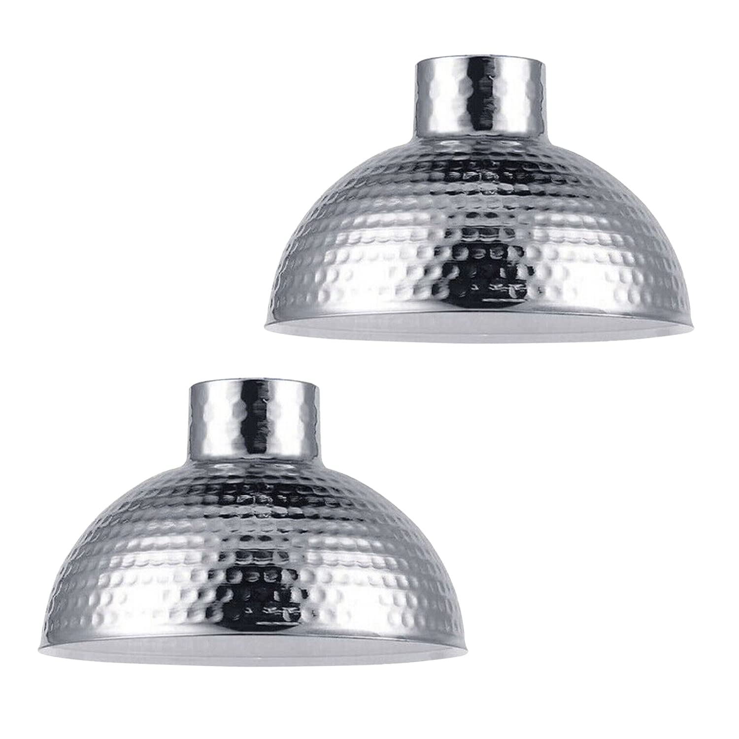 2 PCS Retro Ceiling Lampshade Metal Chrome 26cm