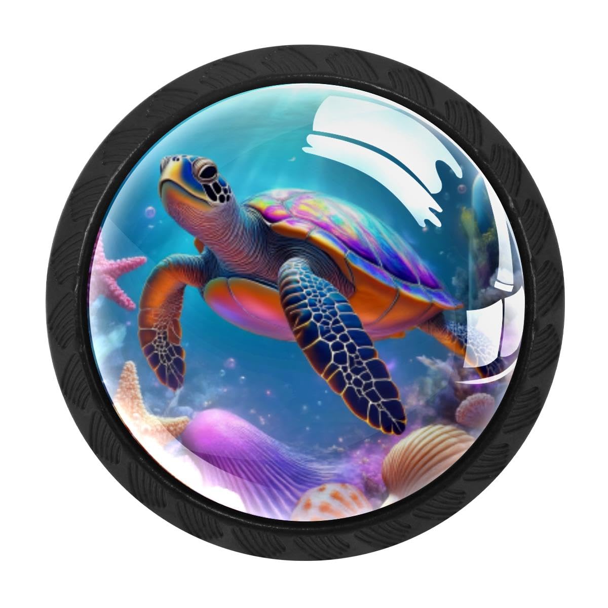 4 PCS Kitchen Cabinet Knobs, Turtle Ocean Drawer Knobs Dresser Handles