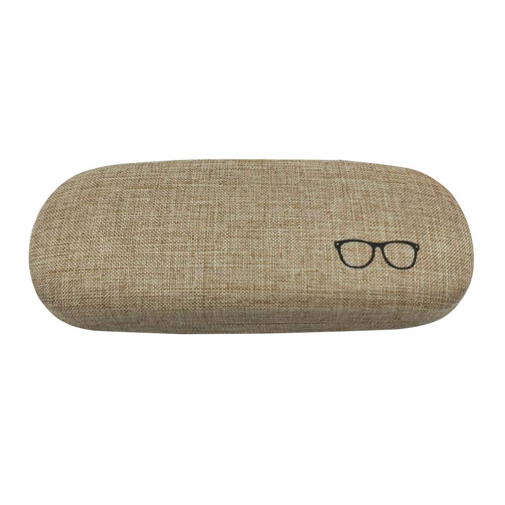 HEALLILY 1pc Glasses Box Elegant Cotton and Linen Creative Vintage Brief Spectacle Case (Khaki)-image-45