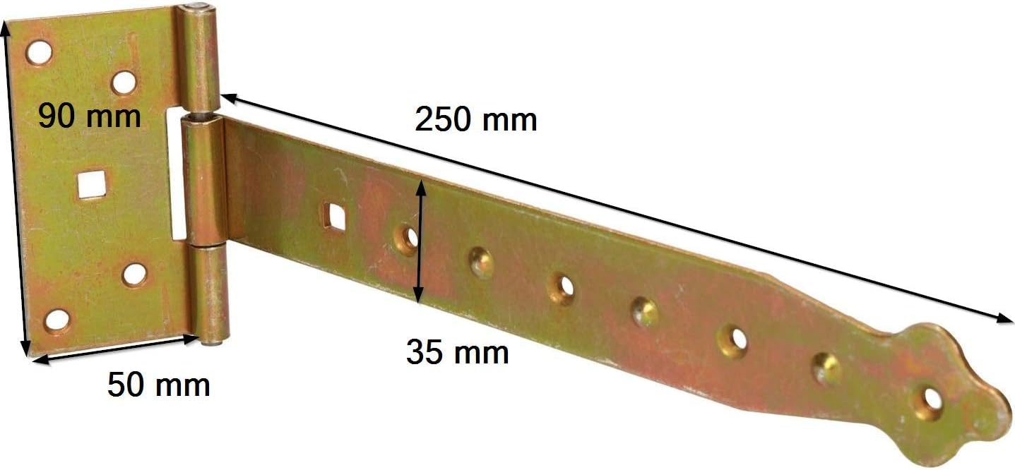 KOTARBAU Cross Hinge 250 mm Door Hinge Garden Gate Latch Galvanised Gold, Yellow - Image 5