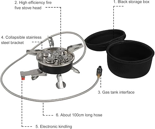Miniatura 5 de Durability Multipurpose Five Burners Camp Stove Outdoor Backpacking For Cooking And Boiling Water Folded