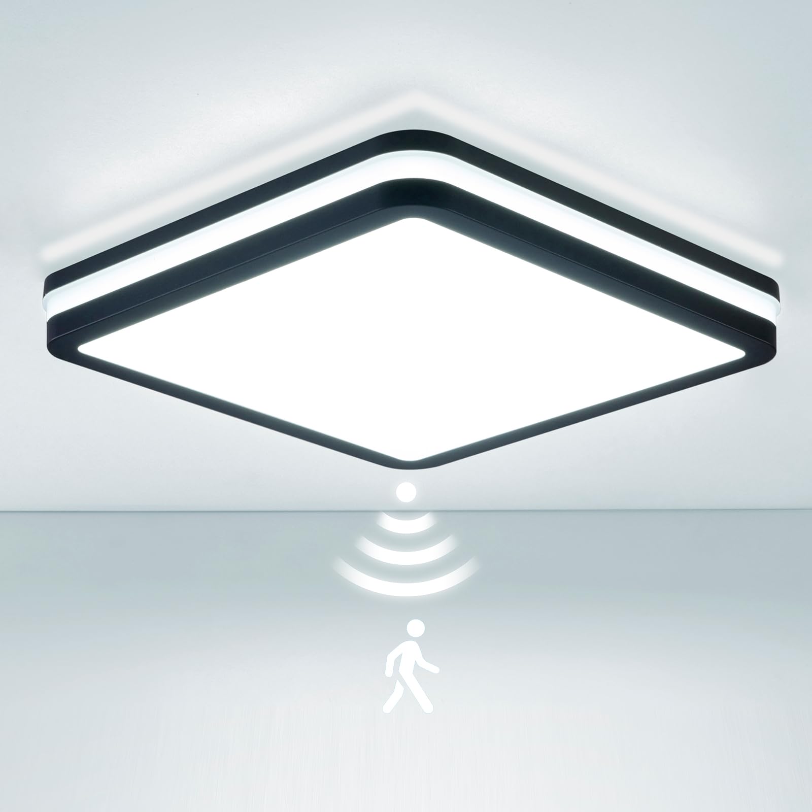 LEZOE IP65 LED Deckenleuchte mit Bewegungsmelder, Radar 4000K