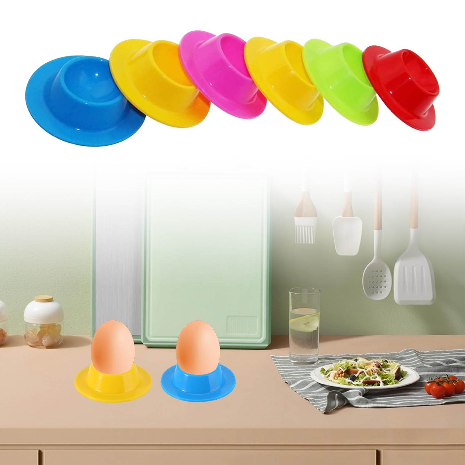 Portauova In Silicone Vicloon - Set Da 4, Design Antiscivolo Per Uova, Ideale Per Colazione - Foto 8