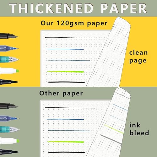 Miniatura 2 de Cuaderno de espiral punteado de 8.5 x 11 pulgadas con papel grueso de 120 GSM, banda elástica extraíble y tapa dura transparente, 160 páginas por