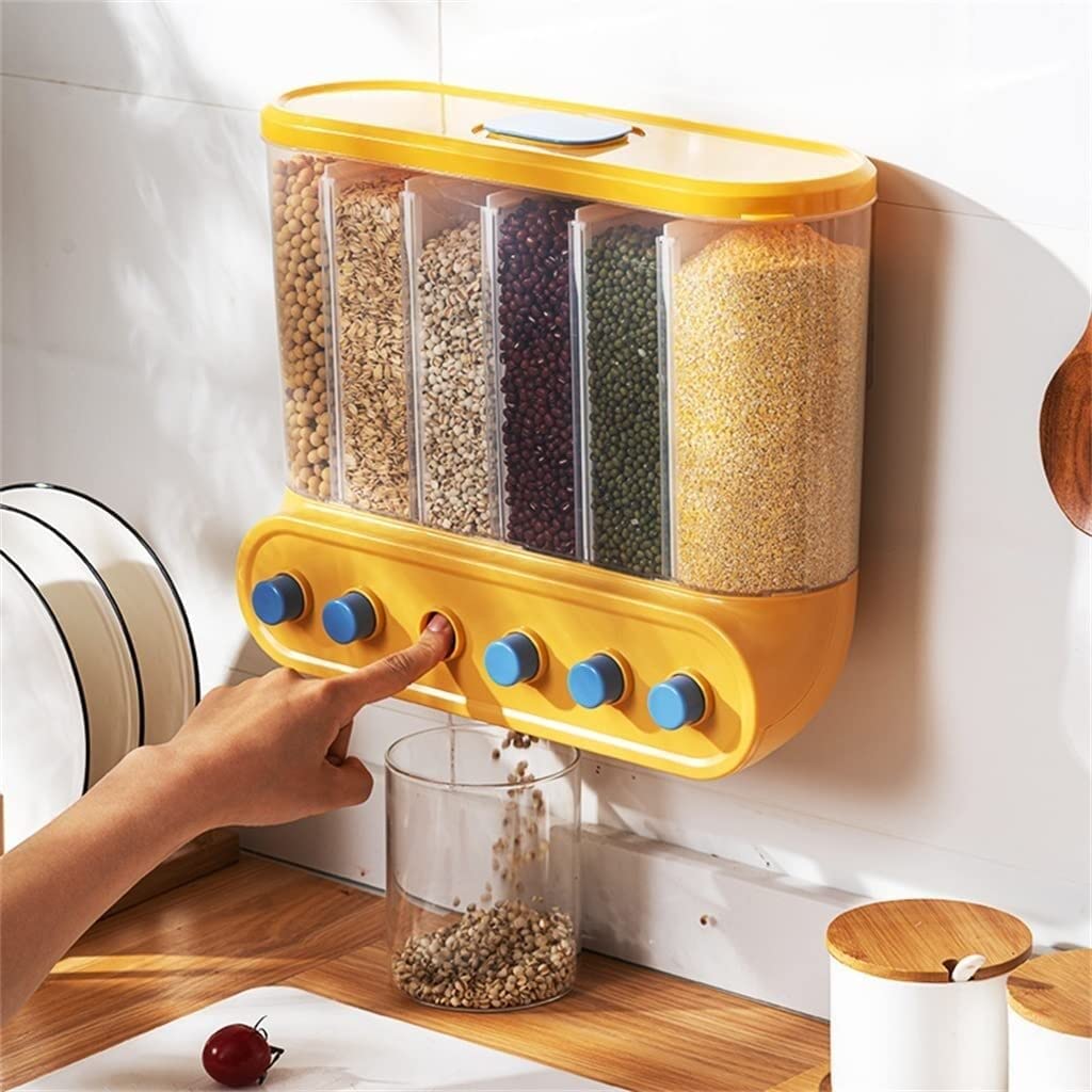 Dispensador De Contenedores De Almacenamiento De Cereales, Contenedor Automático De Almacenamiento De Granos Contenedor De Almacenamiento De Granos De Alimentos Dispensador De Granos Cubo De Caja De A