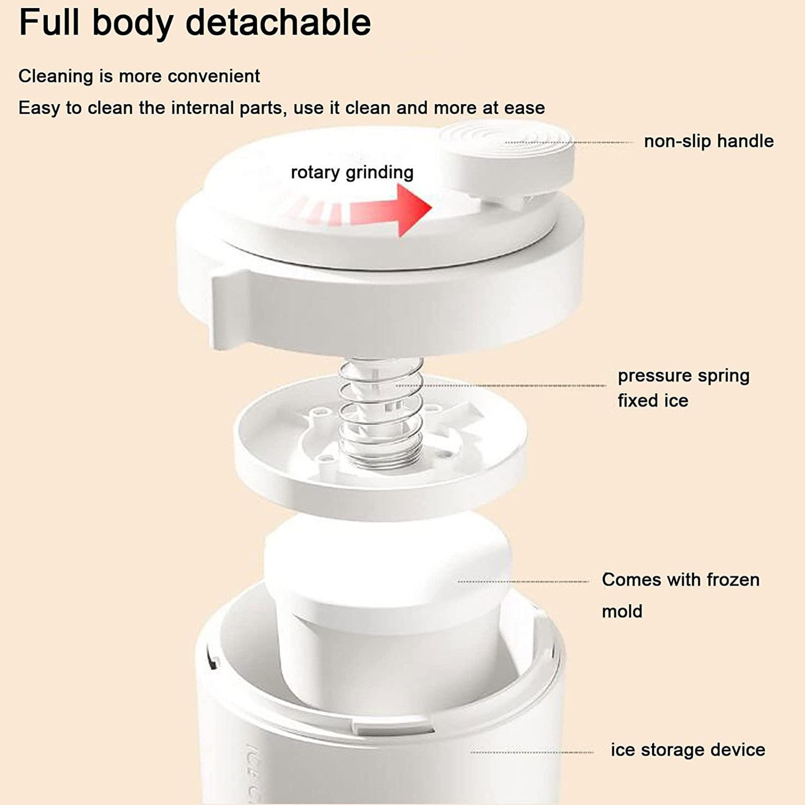 Máquina de hielo afeitado portátil, trituradora de hielo manual para cocina doméstica, máquina de hielo multifuncional