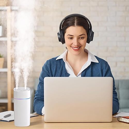 Miniatura 7 de Humidificador pequeño de doble rociador de 20.3 fl oz para dormitorio, mini humidificador para plantas, escritorio, humidificador de plantas con