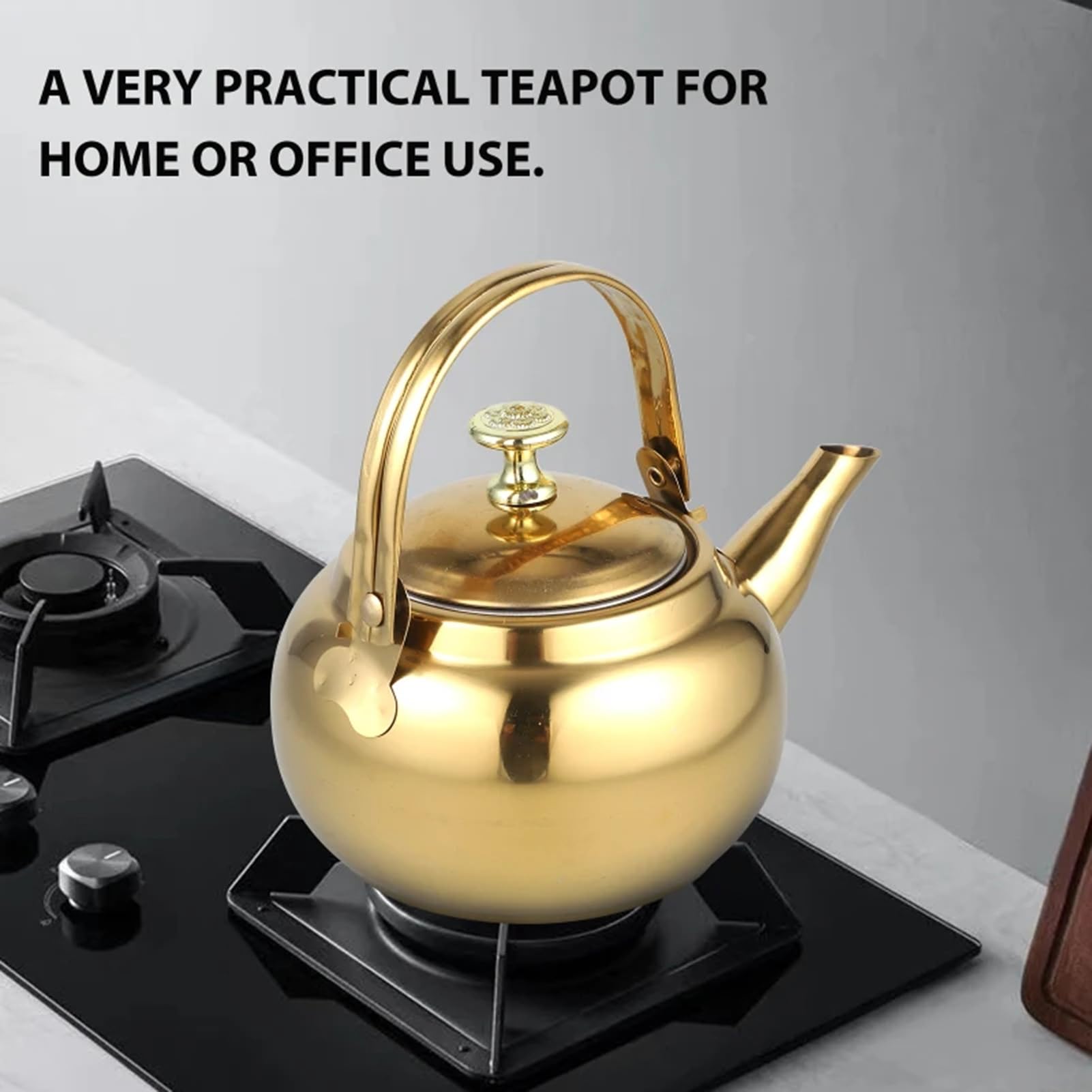 Kettle with Infuser, Camping Coffee & Tea Pots, Stove Teapot, Household Stainless Steel Teapot(14CM)