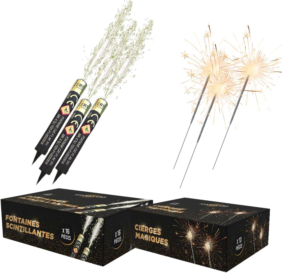 Cierge Magique Petit Modèle 14/18 Cm - Lot De 200 - Accessoire De Décoration Pour Gateaux Anniversaire Enfant & Adulte, Cierges Magiques étincelante Pour Anniversaire 40 Secondes - Catégorie F1