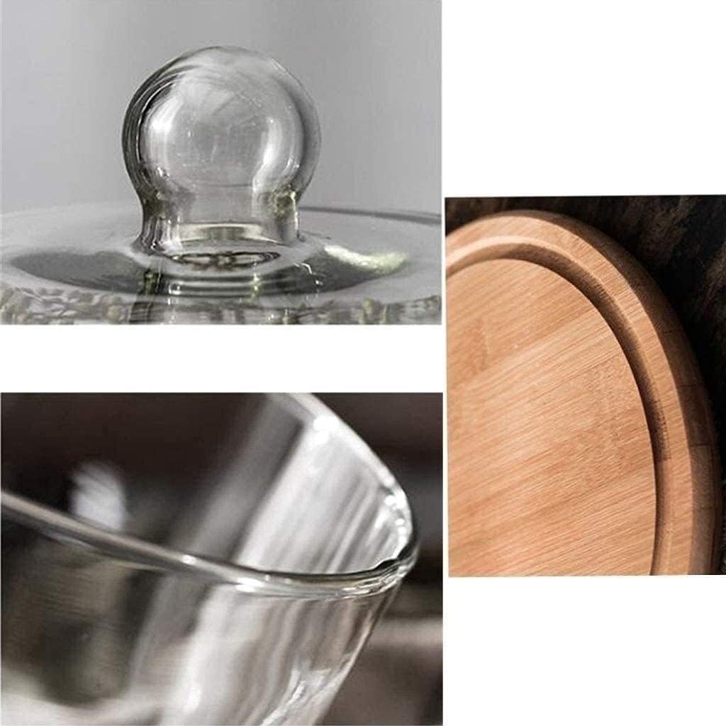 Bar Food Glass Fresh Cover Cafe Salad Cheese Dome Wooden Grooved Pastry Plate Party Dessert Tray Chip Dip Server Decorative Serving Tray (Size : 212110CM) (21 * 21 * 10CM) image 2