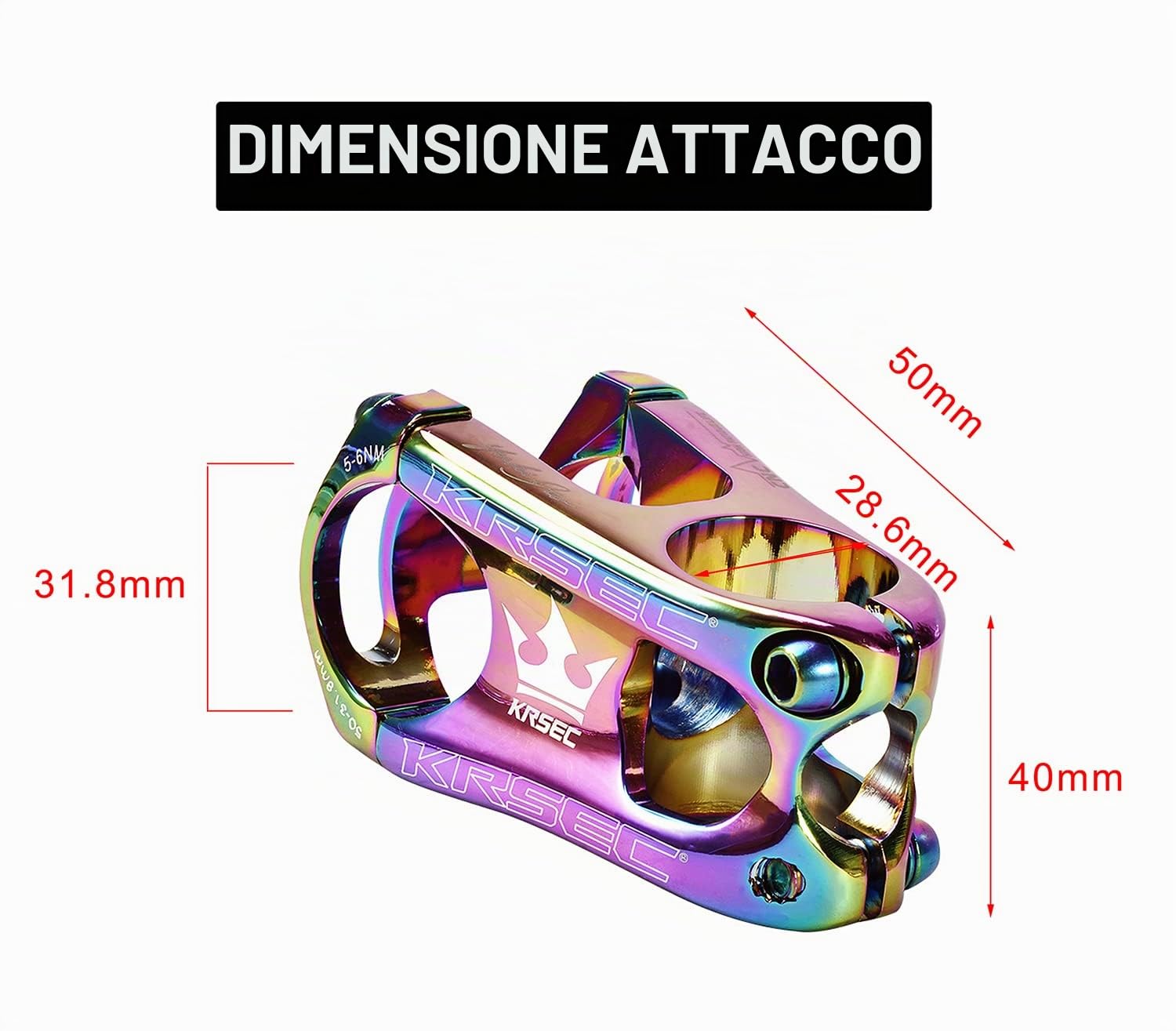 Manubrio colorato per Bicicletta MTB 31,8 mm x 780 mm AM XC DH Downhill Racing Bike Rise Rainbow Manubrio