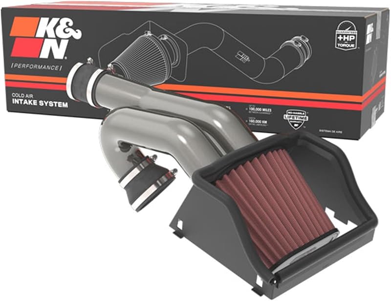Sistema de admissão de ar frio K&N 77-2617KC com filtro de alto fluxo para Ford Expedition, F-150 e F-150 Raptor – 1 unidade