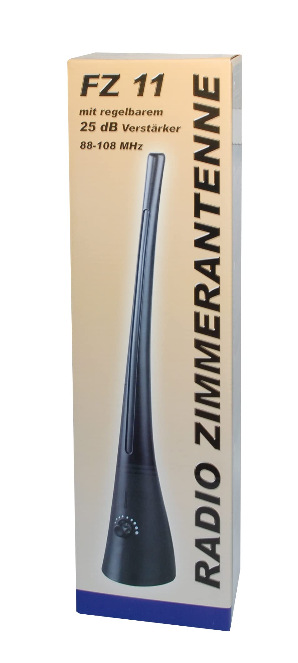 Maxtrack FZ11L Rundfunkantenne mit Verstärker/Netzteil (88-108MHz, regelbar 0-25dB, 75 Ohm, 1 m Anschlusskabel)