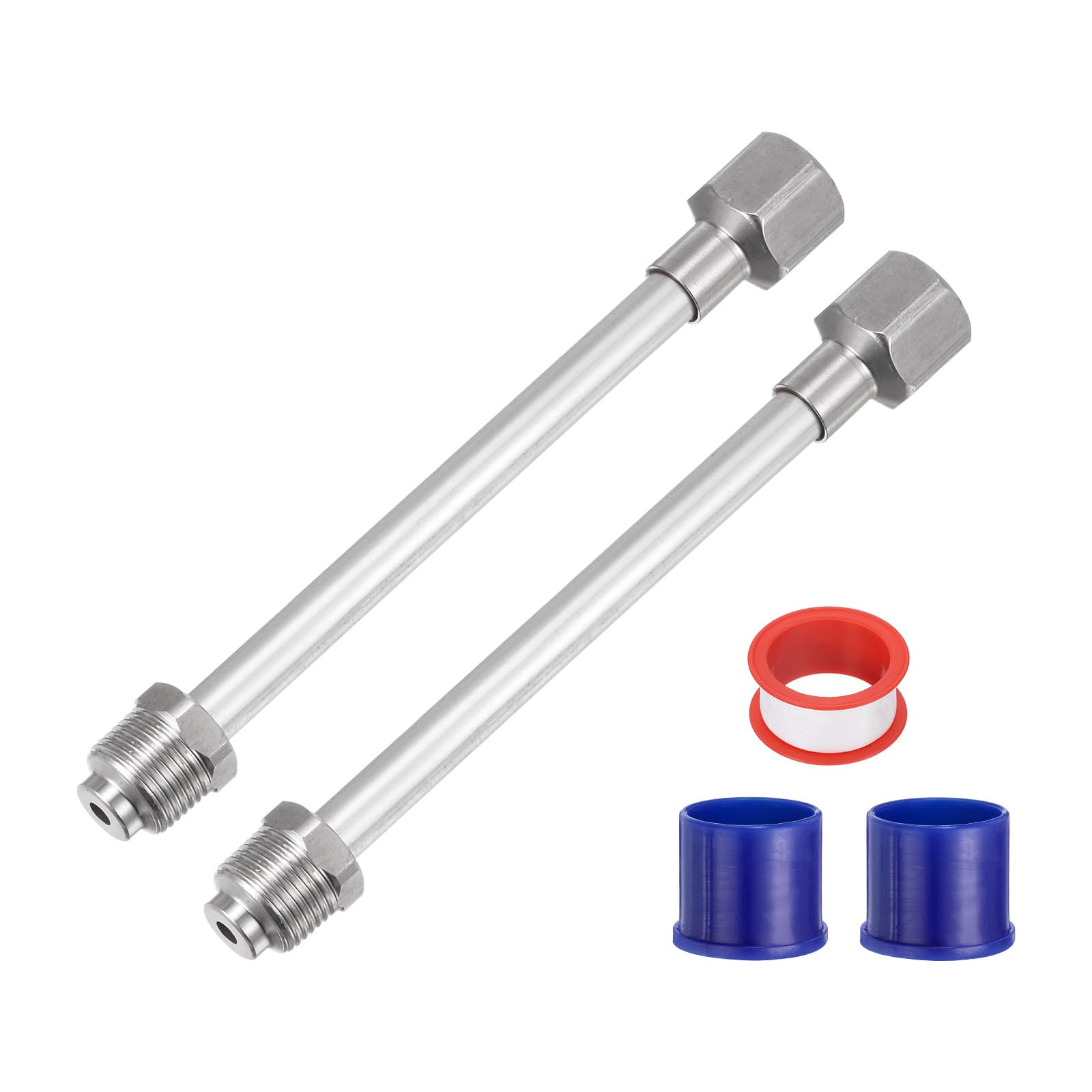 sourcing map 1set 20cm/8" Airless Paint Sprayer Extension Rod & Nozzle Tips Guard Base Set for Airless Spray Painting Gun Tip Extension Pole Rod, Blue