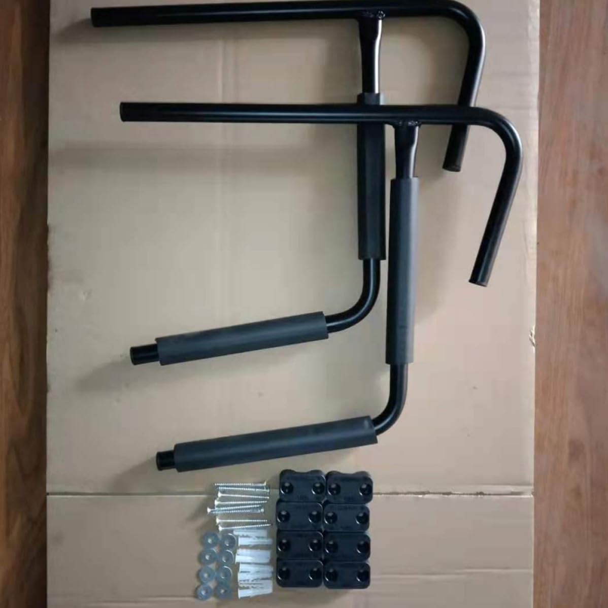 Ciieeo 2 Set Porta Kayak Pieghevole da Parete per Canoa, Nero, Ferro