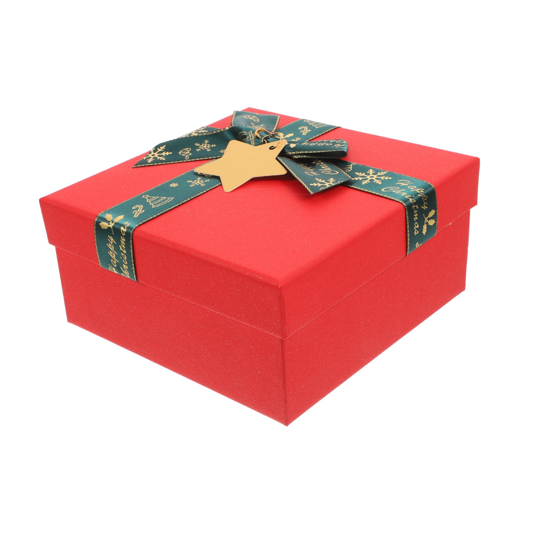 TOVINANNA Xmas Party Favor Box Decorative Paper Candy Box with Ribbon for Christmas Treats for Cakes and Sturdy Cardboard Storage for Holiday Celebrations