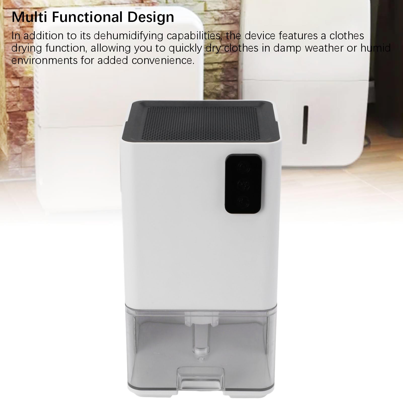 Deumidificatore, Filtrazione Dell'Aria Ad Alta Efficienza da 40 W, Serbatoio Dell'Acqua da 1,2 L, Spegnimento Automatico, con Filtro HEPA Integrato e Funzione di Asciugatur (Spina europea)