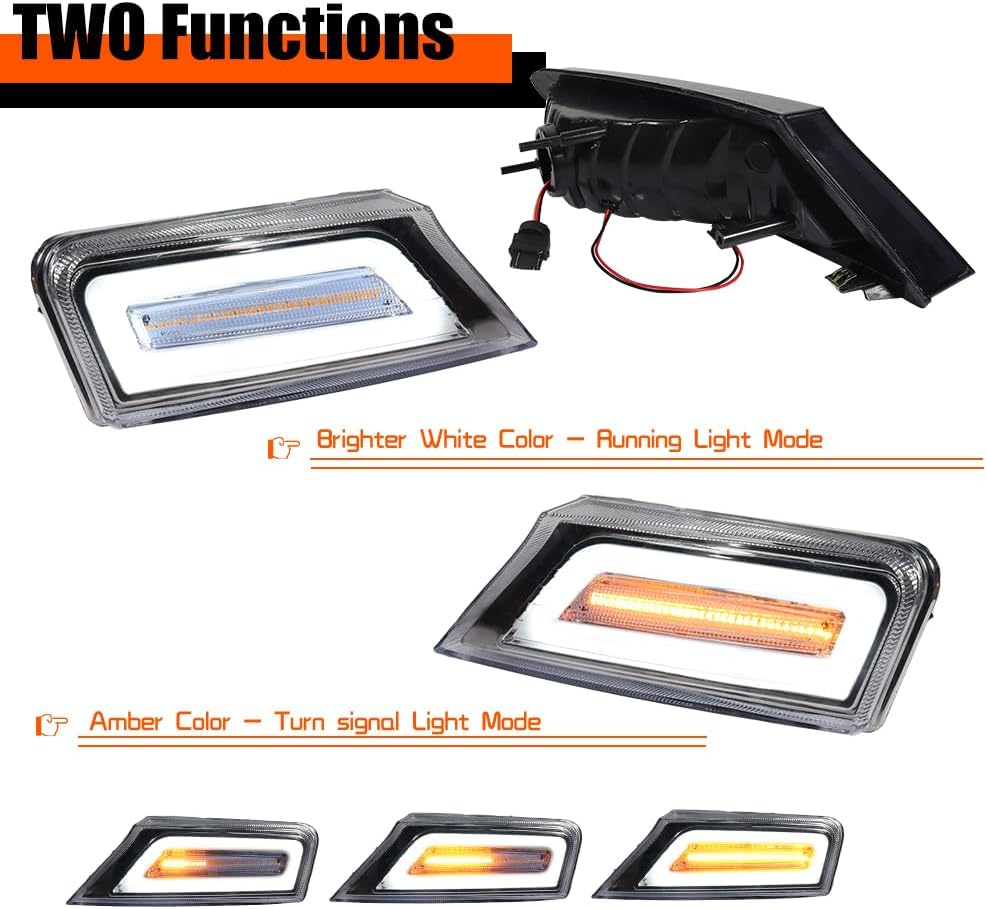 For 2008 2009 2010 2011 2012 J-eep Liberty Front Parking turn signal lights Clear Lens Amber/White 57010124AA-PFM, 57010125AA-PFM，‎CH2520145, CH2521145