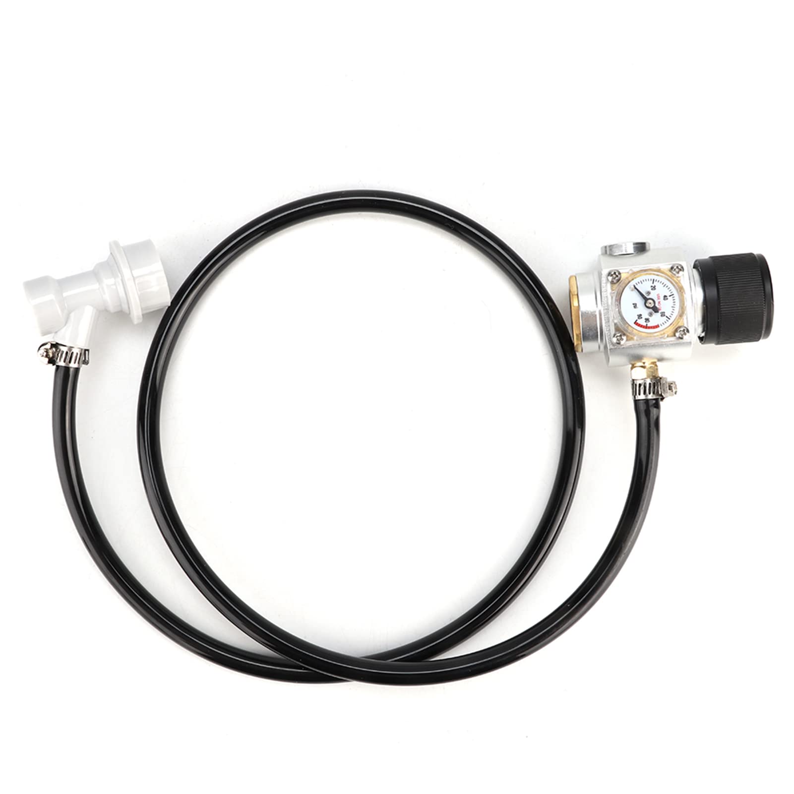 0-90PSI CO2 Mini regulator gazu, 5/40.6 cm przewód gazowy montaż manometru, zestaw akcesoriów do blokady kuli