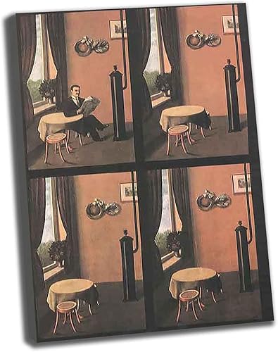 Pintura en lienzo Rene Magritte, hombre leyendo un periódico, pósteres e impresiones para sala de estar, decoración del hogar, lienzo para
