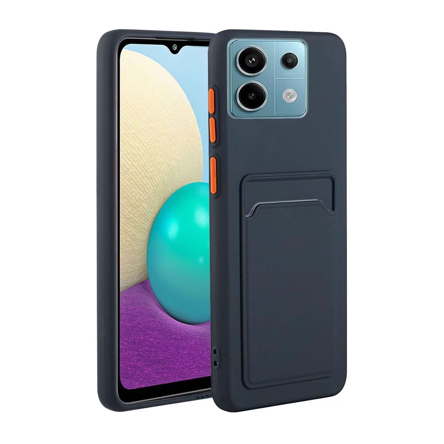 Tivenfezk Nadoli Silicone Wallet Case for Xiaomi POCO X6 Pro 5G,Ultra Slim Liquid Silicon Case with Credit Card Holder Sleeve Shockproof Full Body Cover