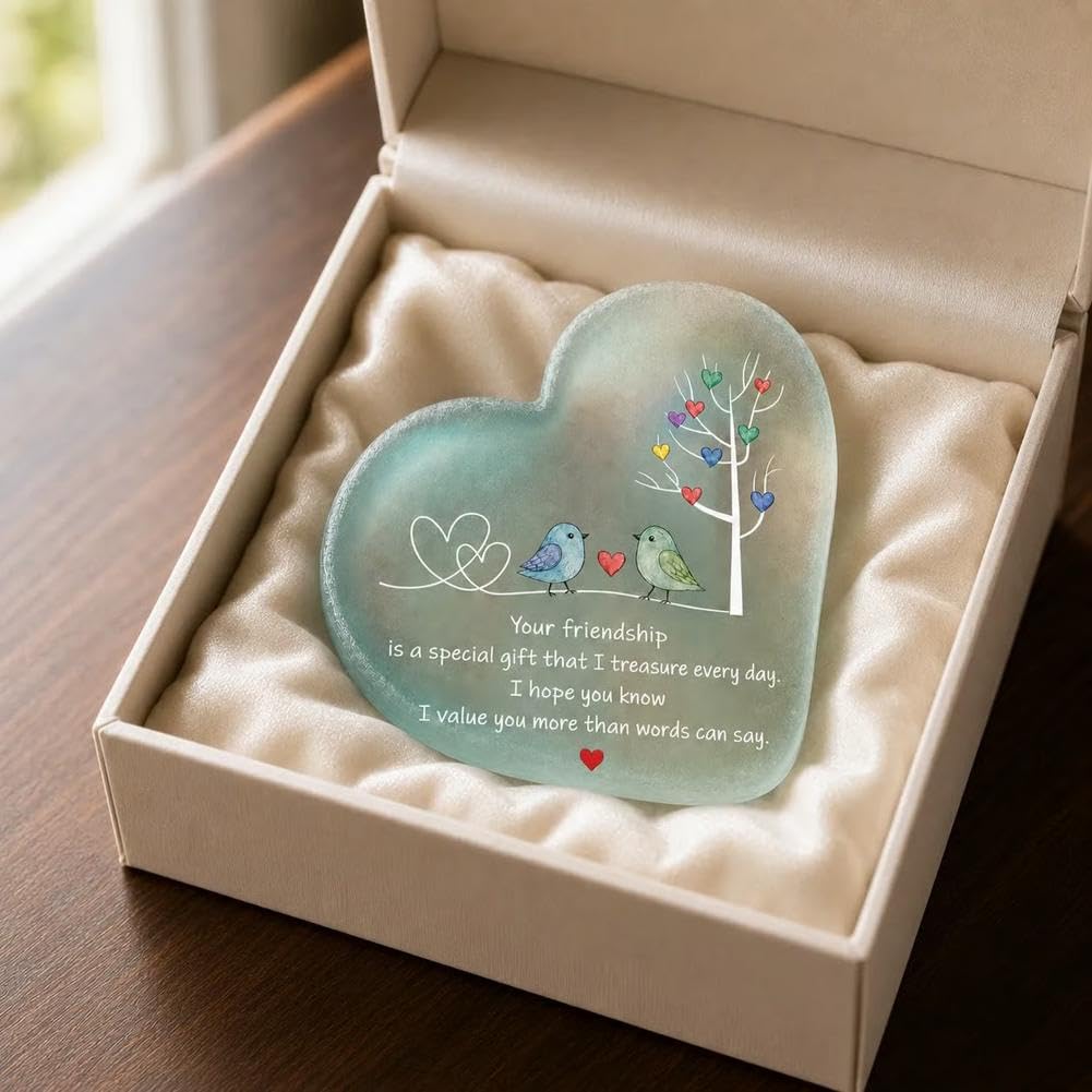 Heartfelt Friendship Seaglass Keepsake Plaque Sign
