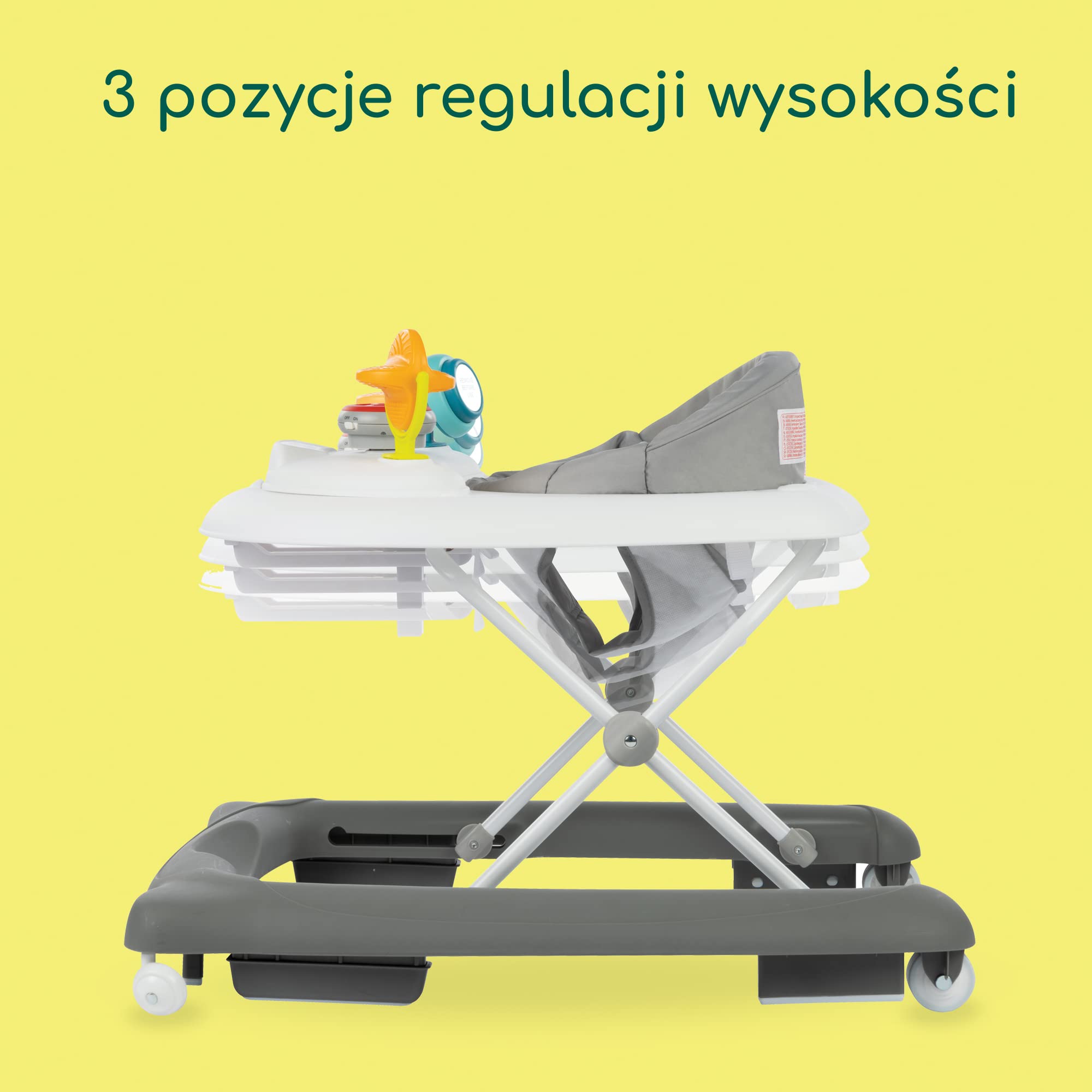 Bebeconfort Chodzik Explorer ze zdejmowaną tacką, łatwy do składania chodzik dla dzieci od 6 do 18 miesięcy o wadze do 12 kg, Grey Mist