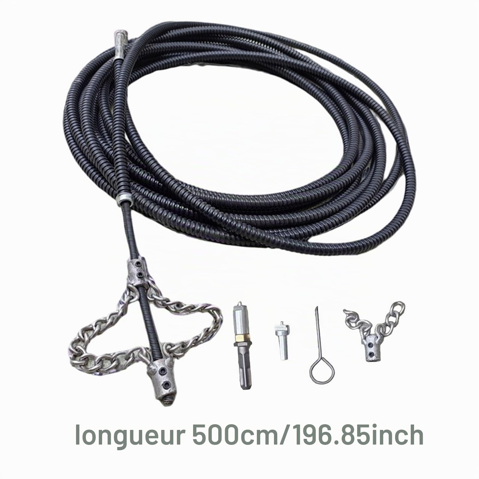 Generic Furet de Plomberie Déboucheur de Canalisation Serpent de Drainage Outil de Nettoyage à Ressort En Métal pour Perceuse Adapté pour Les Éviers de Cuisi, 5m
