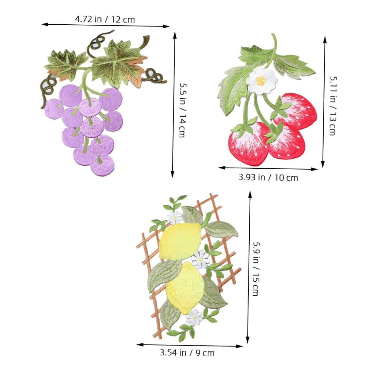 Housoutil 5 Set Toppe Ricamate Frutta Per Cucito Applique Decorativi Per Abbigliamento Patch Per Giubbotti E Vestiti Facili Da Applicare E Lavabili Per Fai Da Te E Riparazioni 3 Pezzi*5