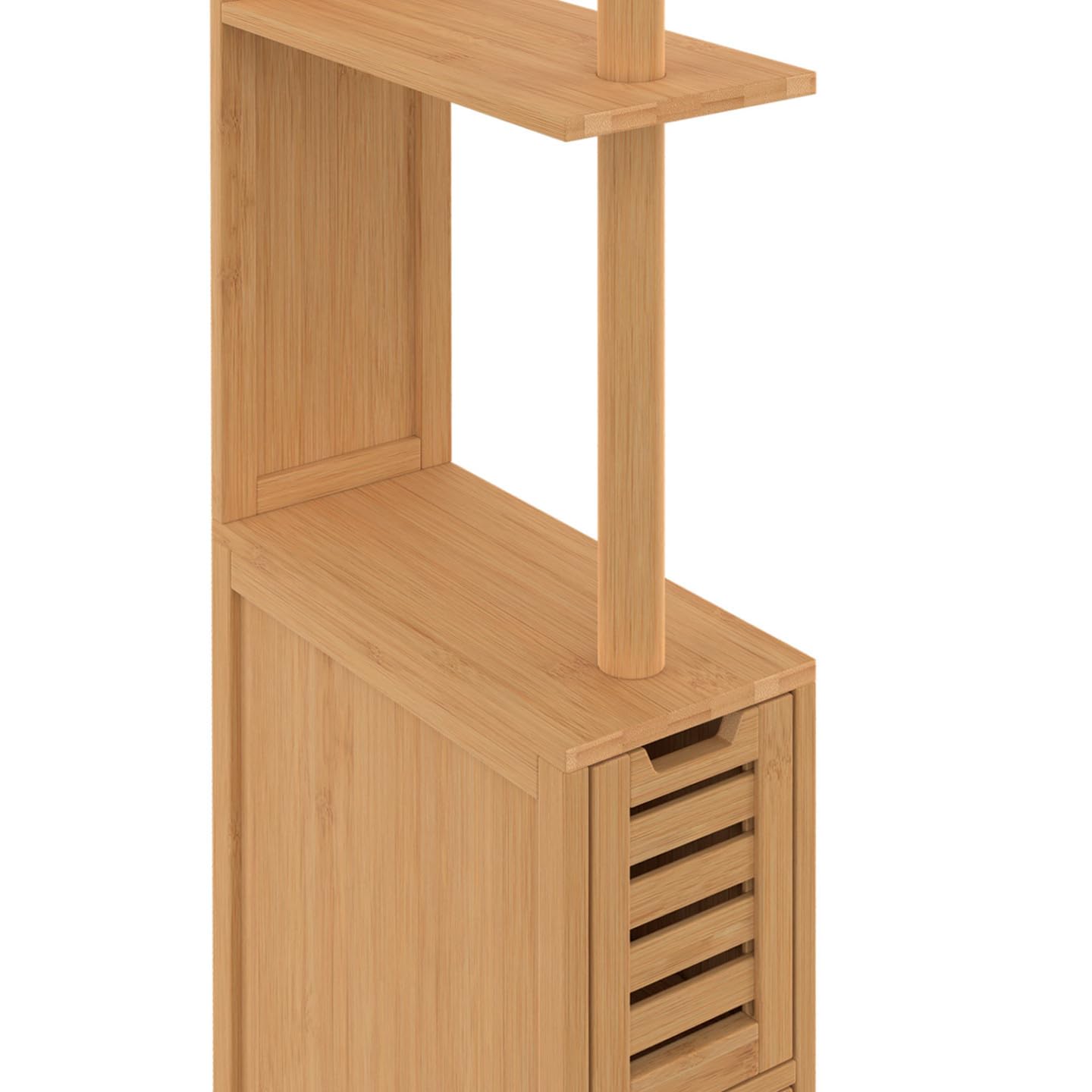 IDMarket - Mueble WC BEA de 2 puertas en bambú con estantes