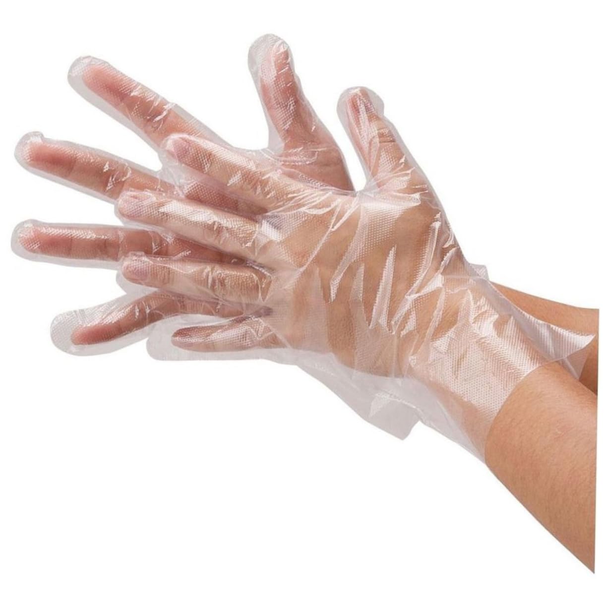 OSALADI 500 Pe Film Gloves 5 Packs Ambidextrous Large Size Food Service Hair Dye Protection Family Gloves No Odor