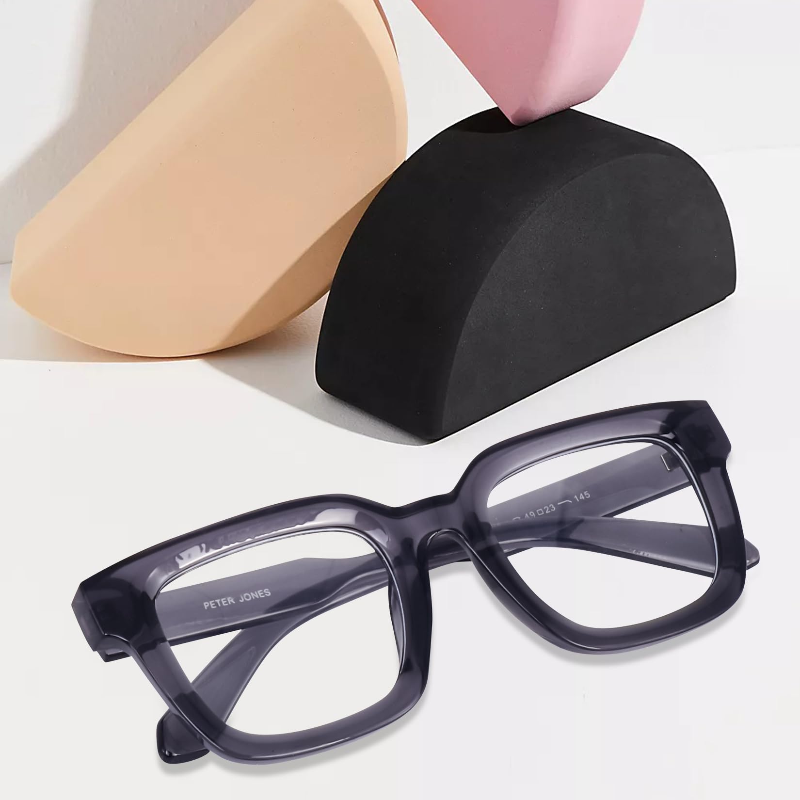 Peter Jones Grey Square Unisex Large Blue Light Blocking Computer/Gaming Glasses (AG3803FGT) - Image 7 thumbnail