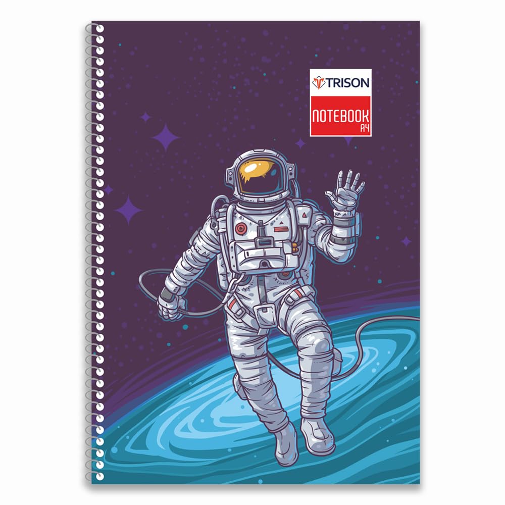 Trison Quaderno a spirale A4-6 soggetti separatore - Riga singola, copertina morbida, 400 pagine, 65 GSM, 21x30 cm
