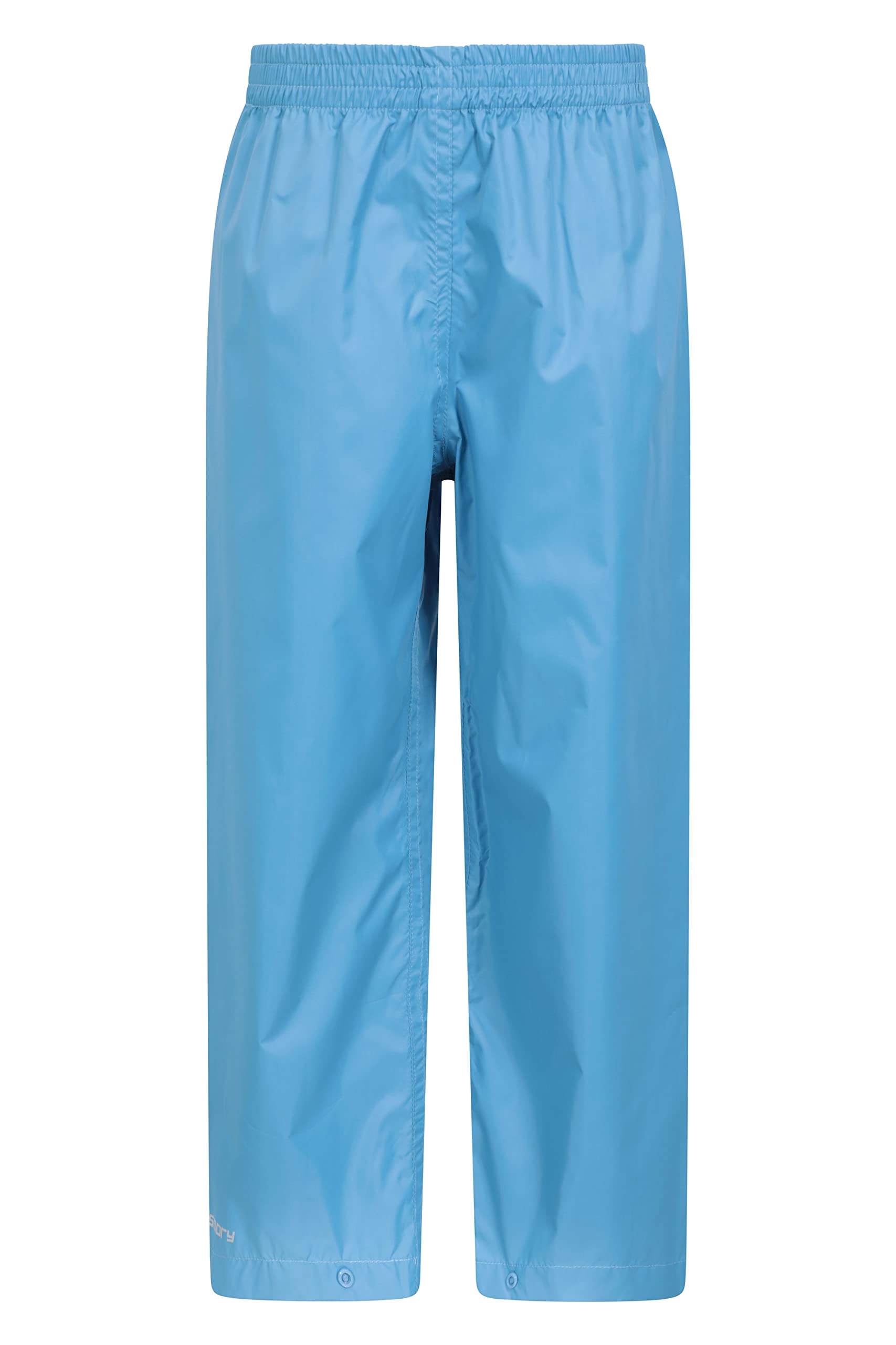 Mountain Warehouse Blue Pakka Kids Waterproof Over Trousers - Taped Seams Rain Pants, Lightweight, Rip-Stop, Packaway Bag - For Autumn Winter, Walking, Travelling Kids Size 2-3 Years