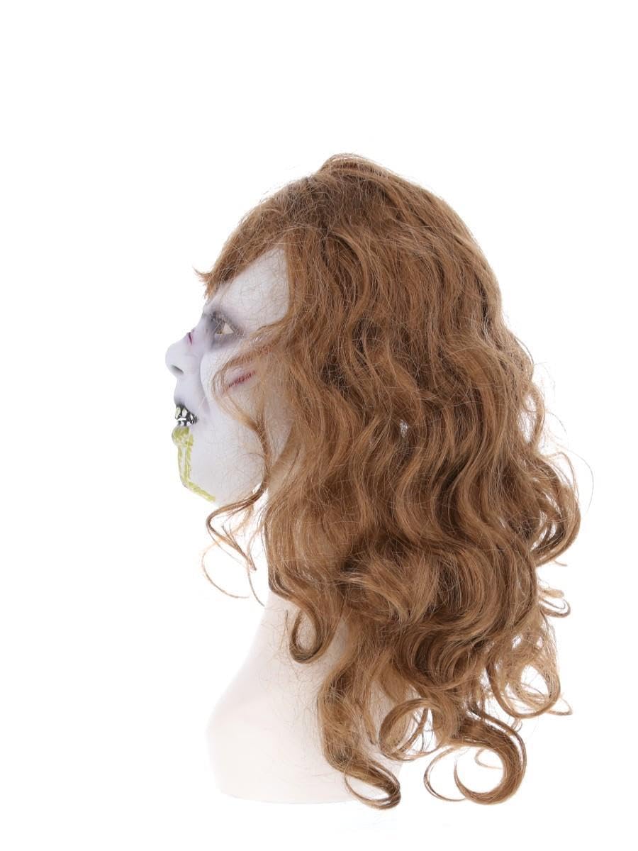 Smiffys The Exorcist Regan Mask, Adult, Full Overhead Latex Mask with Attached Hair - Image 4