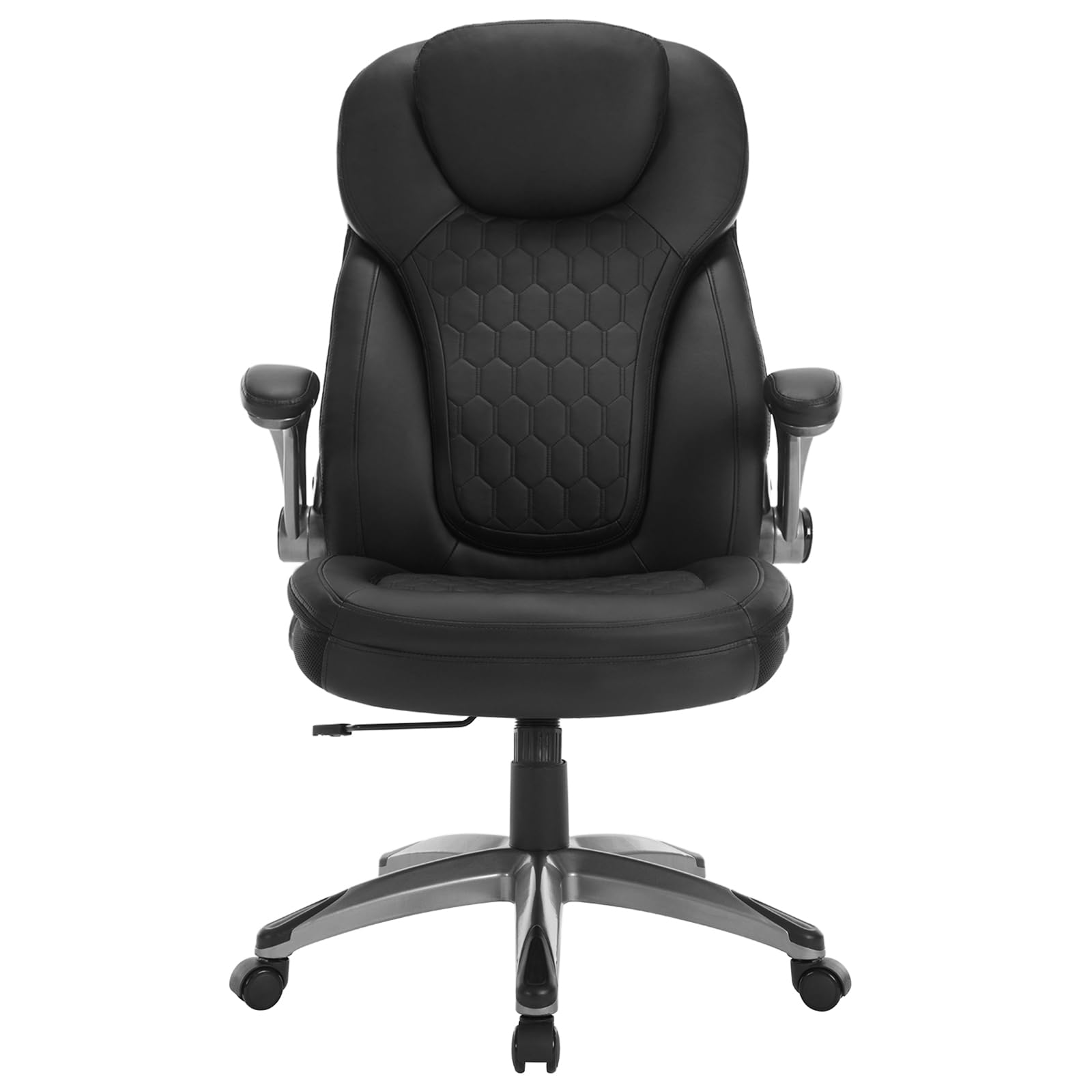 WOLTU Bürostuhl 200kg, Schreibtischstuhl, Chefsessel Kunstleder, Schwarz | Breite Sitzfläche, Dicker Breiter and Winkeleinstellbar, mit hochelastischem Schaumstoff