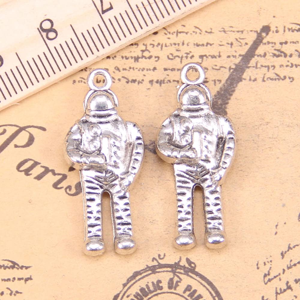 20pcs / lot Smalto blu metallo universo stelle luna astronauta interstellare spazio incantesimi per fai-da-te braccialetto collana orecchini gioielli facendo - Italia