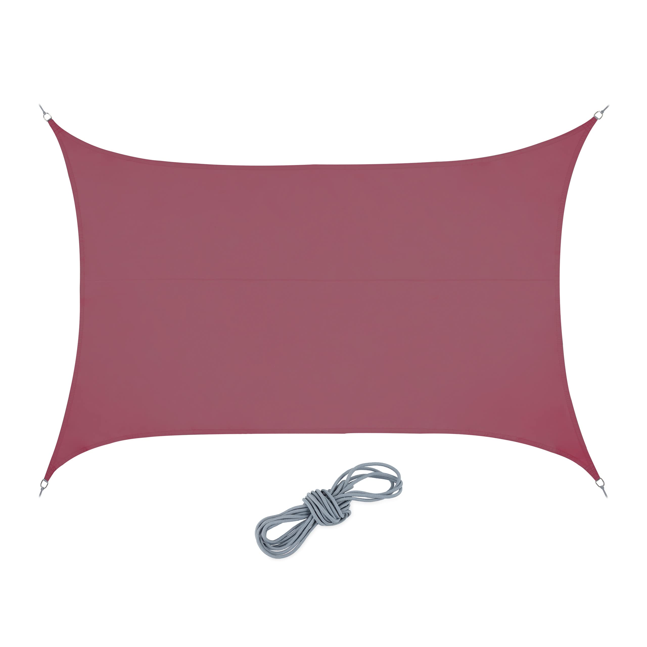 Voile d'ombrage contre la pluie 4x6 m bordeaux en tissu PES imperméable concave